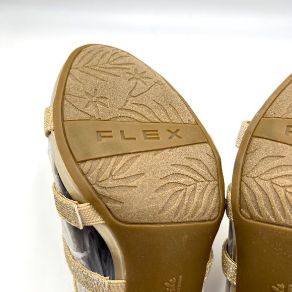 Lifestride Womens Size 7.5 Marquee Platino‎ Gold Dress Sandals Heels Shoes NEW - Picture 9 of 14